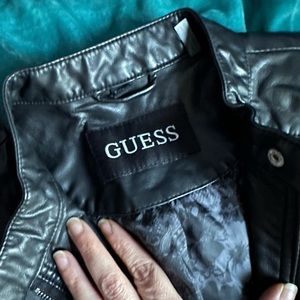 Women’s GUESS leather motorcycle jacket, NEW
